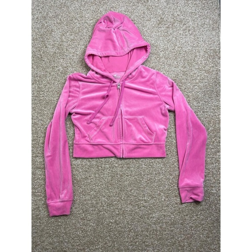 Hollister Y2K OG Velour Hoodie Bubblegum Pink Size S